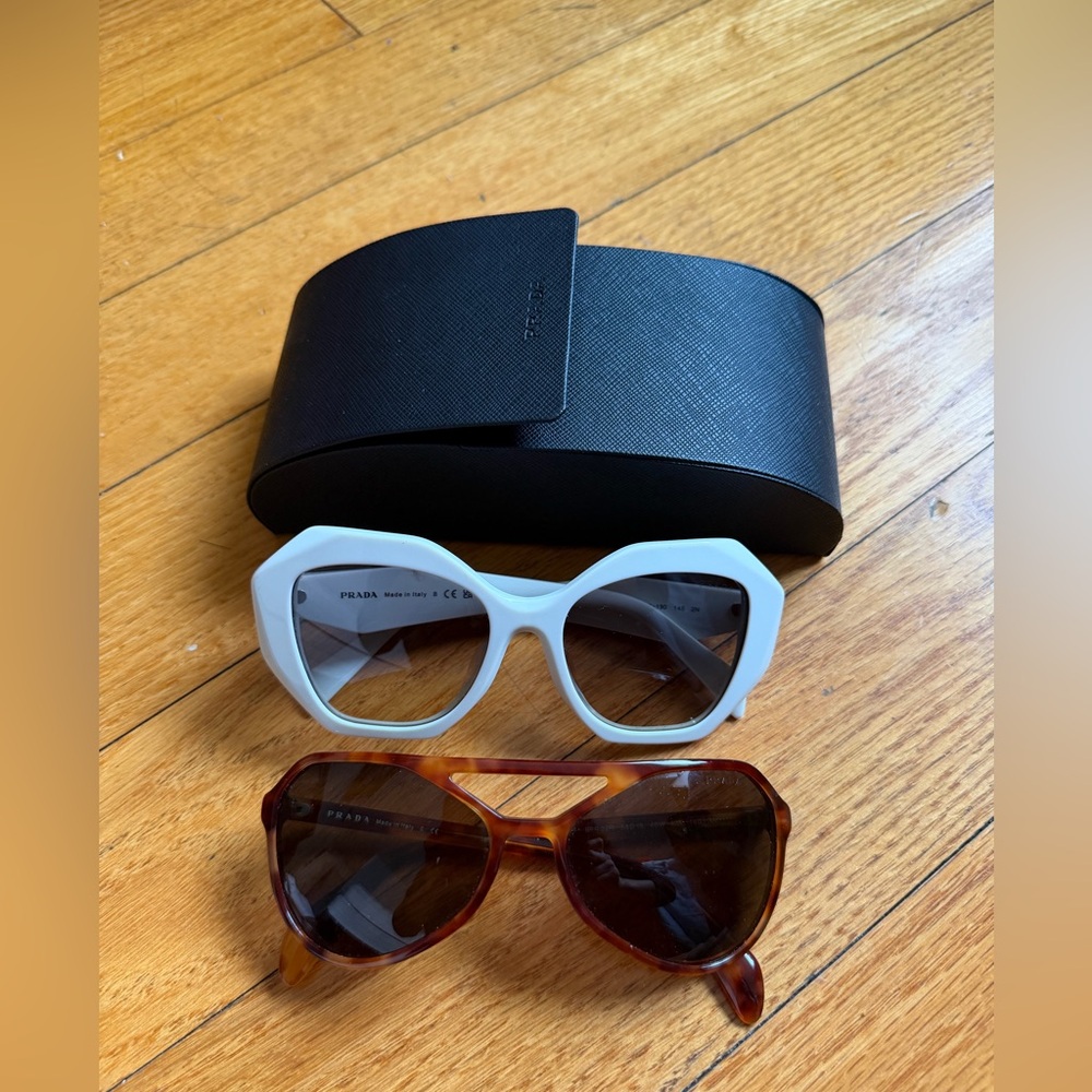 Prada Women's Sunglasses - White and Brown